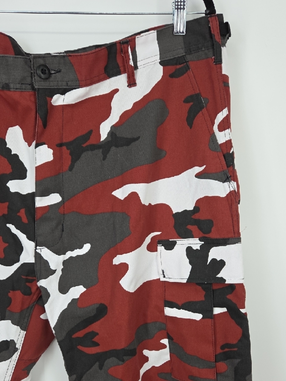Red Camo Cargo Pants for Men — Utility Style - Picture 4 of 16
